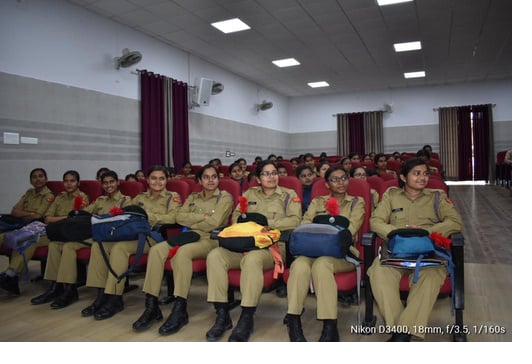 NCC women cadets attending VARISTH event